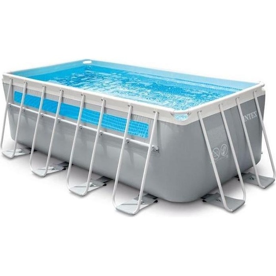 Piscine Hors Sol Tubulaire INTEX Prism Frame, 400 x 200 x 122 cm, Rectangulaire, Pompe + Accessoires, 26770NP