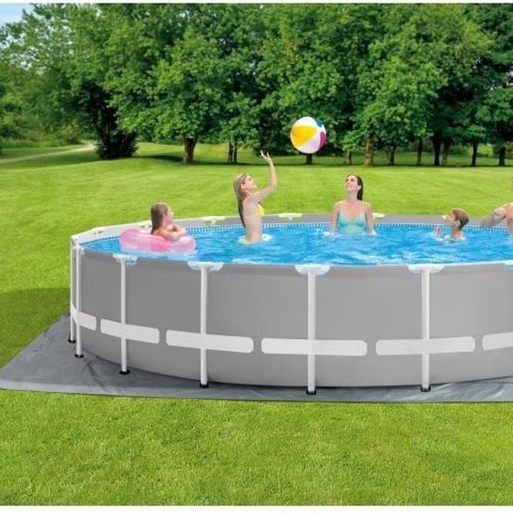 Piscine Hors Sol Tubulaire INTEX Prism Frame, 549 x 122 cm, Ronde, Avec Pompe, Bâche, Tapis de Sol et Échelle, 24.3 m³