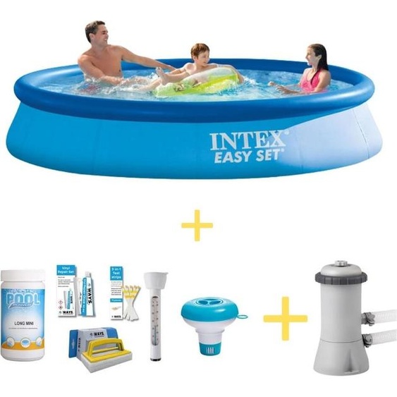 Piscine Intex Easy Set - 366 x 76 cm - Comprend un pack dentretien WAYS et une pompe de filtration