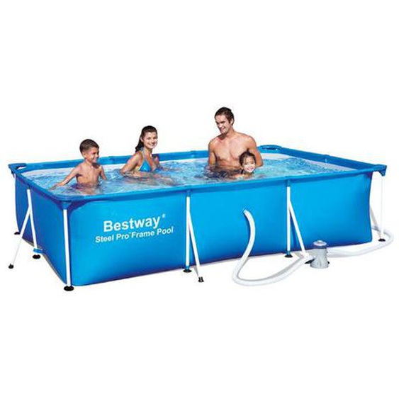 Piscine Hors-Sol Tubulaire pour Enfants Bestway Deluxe Splash Frame Pool 300x201x66 cm Filtre à Cartouche de 1.249 l/h