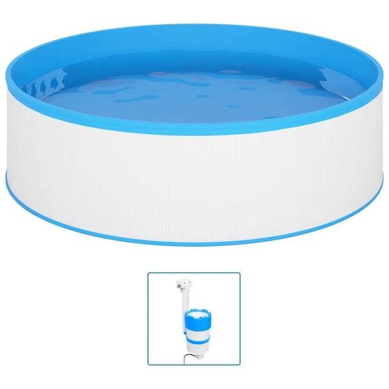 Piscine Rappin avec pompe de filtration en métal blanc. Dimensions (L/H) 350x90 cm