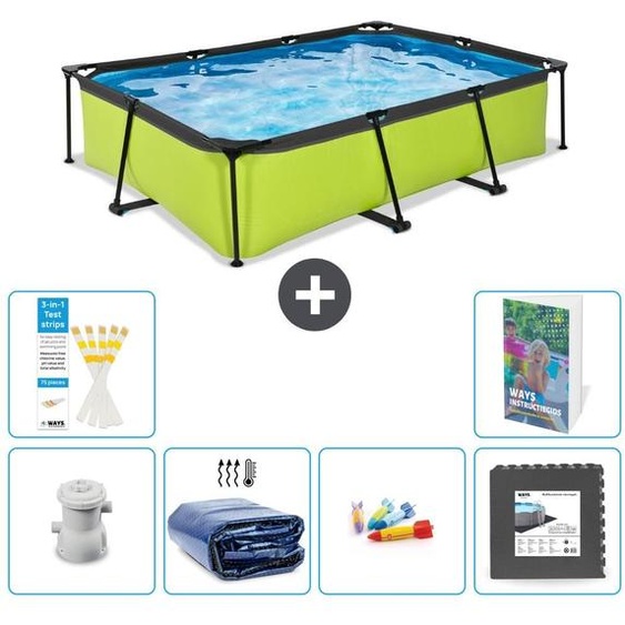 Piscine rectangulaire - 300x200x65 cm - Composée de 5 parties - Modèle S177