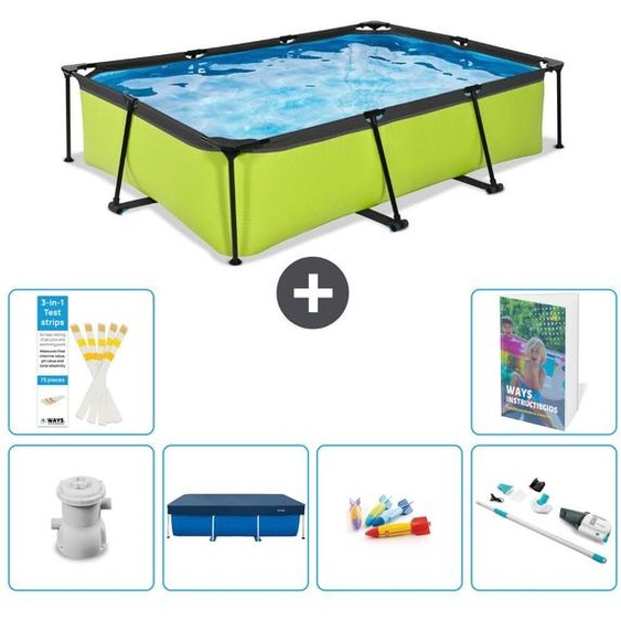 Piscine rectangulaire - 300x200x65 cm - Composée de 5 parties - Modèle S269