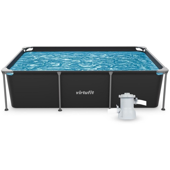 Piscine rectangulaire de 260 x 180 cm - Inclut une pompe à filtre et des cartouches - PVC
