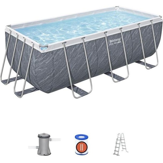 Piscine Steel Pro Max Marble 412 x 201 x 122 cm avec accessoires