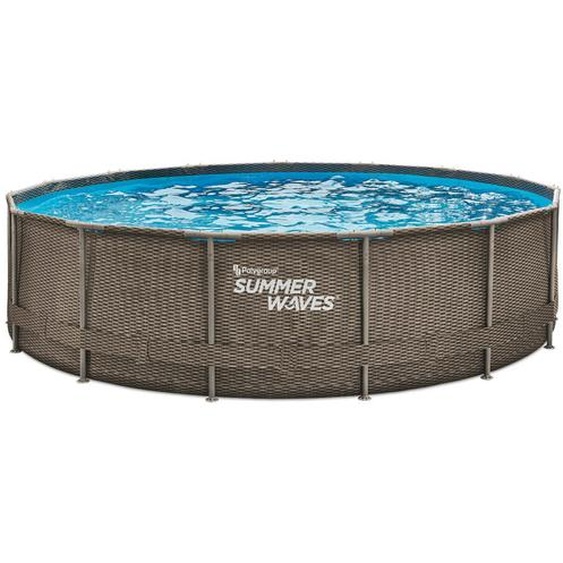 Summer Waves Swimming Pool Active Frame 457 X 106 cm Dark Double Rattan + pompe de filtration