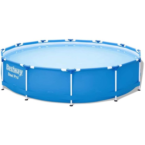 Piscine tubulaire ronde - 366 x 76 cm - Structure en acier - Matériau Tritech