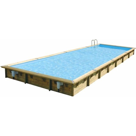 Piscine Ubbink bois Linéa - 1100 x 500 x H 140 cm (Filtre à sable) - Liner bleu 75/100 ème