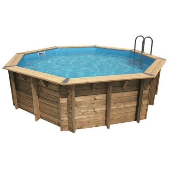 Piscine Ubbink bois Océa - Ø 430 x H 120 cm (Filtre à sable) - Liner bleu 75/100 ème