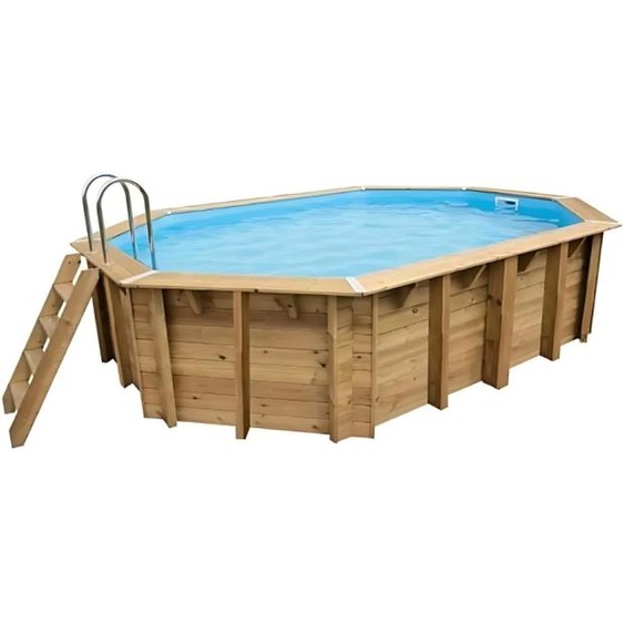 Piscine Ubbink bois Sunwater - 300 x 490 x H 120 cm (Filtre à sable) - Liner bleu 75/100 ème