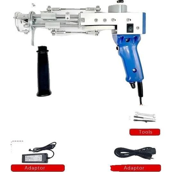Pistolet à tufter, fonctionnalité de coupe et de bouclage des poils, vitesse de point élevée, bleu 2 en 1
