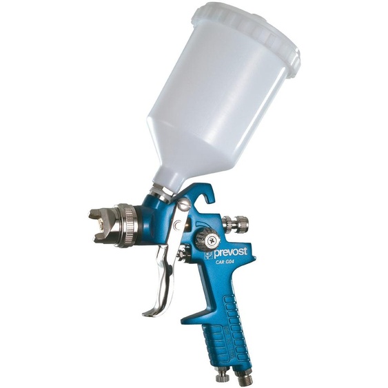 Pistolet de peinture par gravité alu anodisé bleu pneumatique 0,6l - PREVOST - CAR GO 41