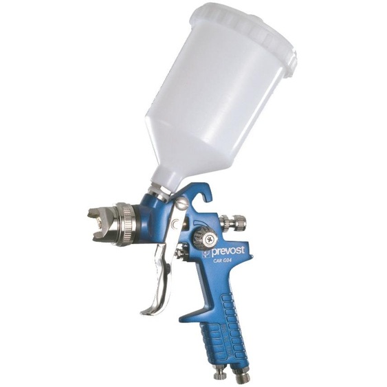 Pistolet de peinture par gravité alu anodisé bleu pneumatique 0,6l - PREVOST - CAR GO 41