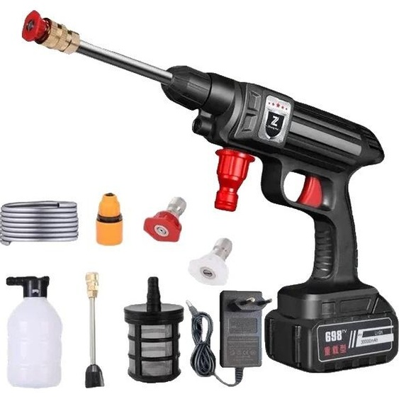 Pistolet nettoyeur haute pression, fonctionnement sans fil, batterie 30000mAh, 10000mAh 1xbatterie