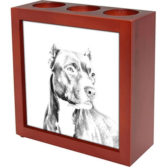 Pitbull - pot à crayons avec chien, organiseur de bureau imprimé, décoration de bureau personnalisée de la marque Art-Dog