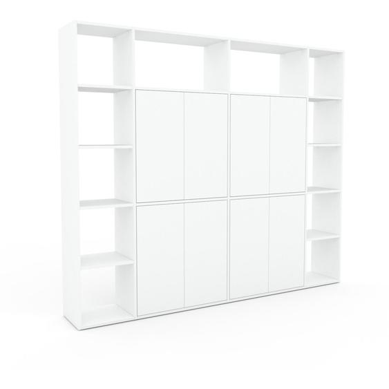 Placard - Blanc, contemporain, rangements, avec porte Blanc - 228 x 195 x 34 cm, modulable