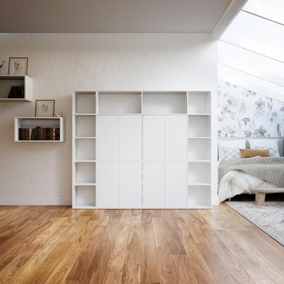 Placard - Blanc, contemporain, rangements, avec porte Blanc - 228 x 195 x 34 cm, modulable
