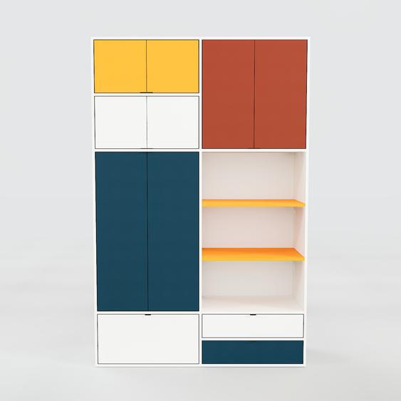 Placard - Blanc, moderne, rangements, avec porte Blanc et tiroir Blanc - 151 x 233 x 47 cm