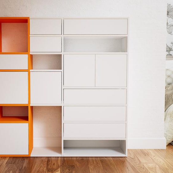Placard - Blanc, moderne, rangements, avec porte Blanc et tiroir Blanc - 154 x 156 x 34 cm