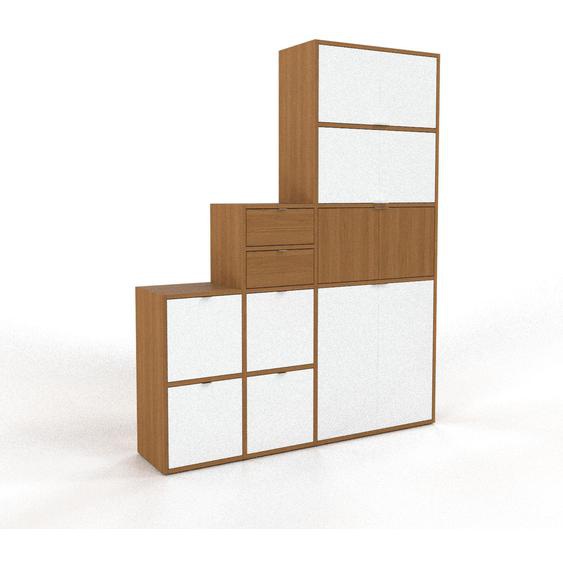 Placard - Blanc, moderne, rangements, avec porte Blanc et tiroir Blanc - 154 x 195 x 34 cm