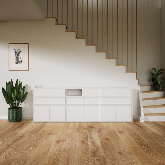 Placard - Blanc, moderne, rangements, avec porte Blanc et tiroir Blanc - 228 x 79 x 34 cm
