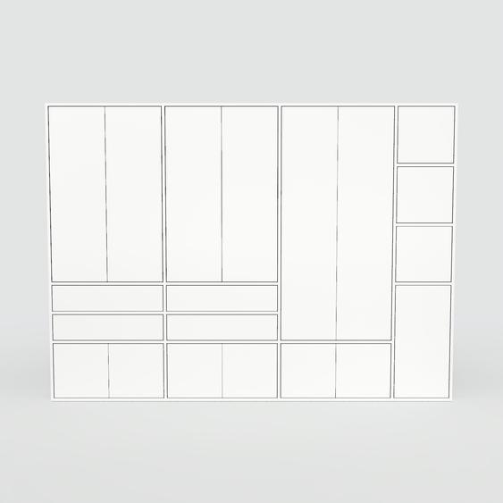 Placard - Blanc, moderne, rangements, avec porte Blanc et tiroir Blanc - 264 x 195 x 47 cm
