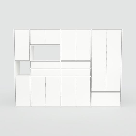 Placard - Blanc, moderne, rangements, avec porte Blanc et tiroir Blanc - 264 x 195 x 47 cm