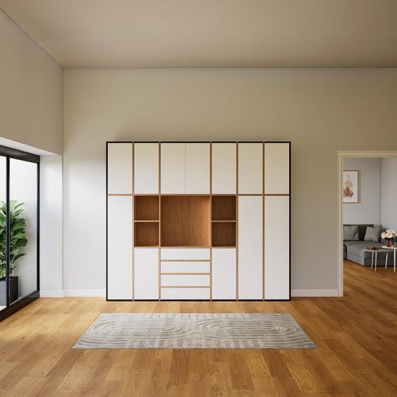 Placard - Blanc, moderne, rangements, avec porte Blanc et tiroir Blanc - 269 x 233 x 34 cm
