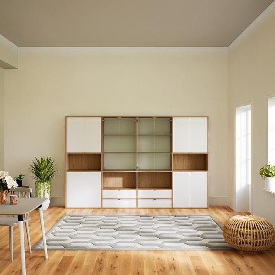 Placard - Blanc, moderne, rangements, avec porte Blanc et tiroir Blanc - 300 x 195 x 37 cm