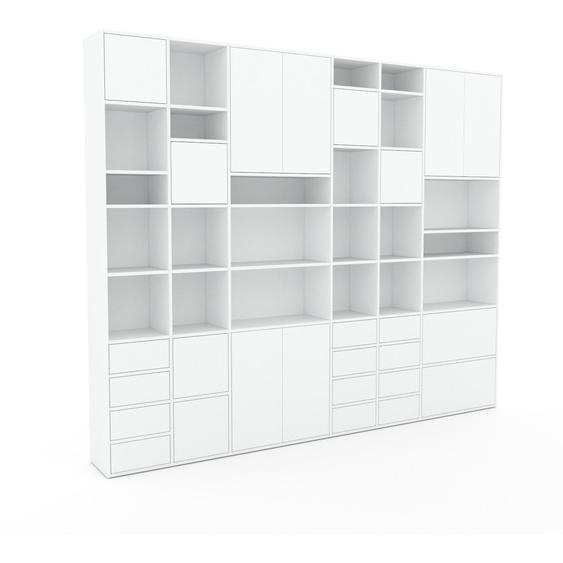 Placard - Blanc, moderne, rangements, avec porte Blanc et tiroir Blanc - 305 x 252 x 34 cm