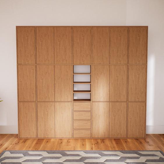 Placard - Effet chêne, moderne, rangements, avec porte Effet chêne et tiroir Effet chêne - 267 x 233 x 34 cm