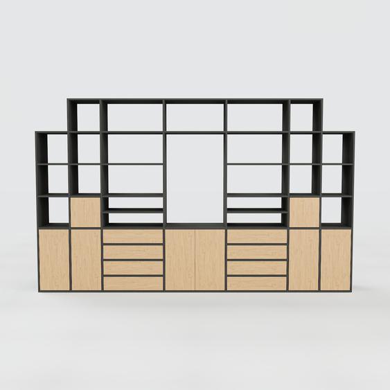 Placard - Effet chêne, moderne, rangements, avec porte Effet chêne et tiroir Effet chêne - 380 x 233 x 47 cm