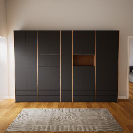 Placard - Graphite, moderne, rangements, avec porte Graphite et tiroir Graphite - 339 x 234 x 47 cm