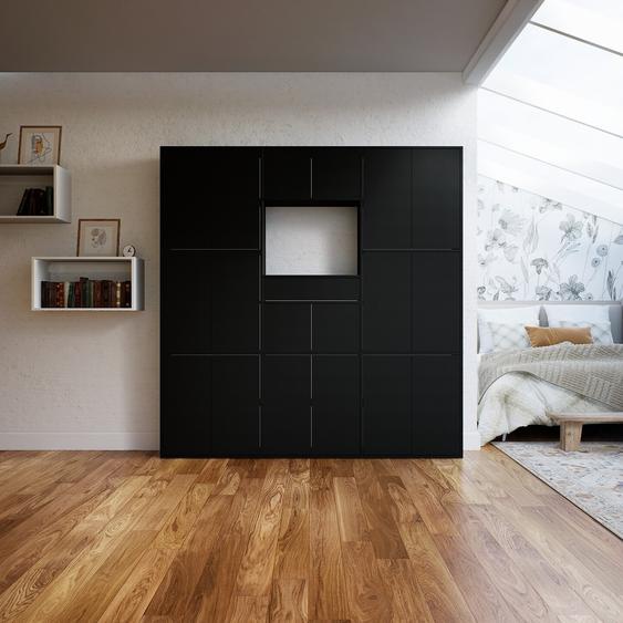 Placard - Noir, moderne, rangements, avec porte Noir et tiroir Noir - 226 x 233 x 34 cm