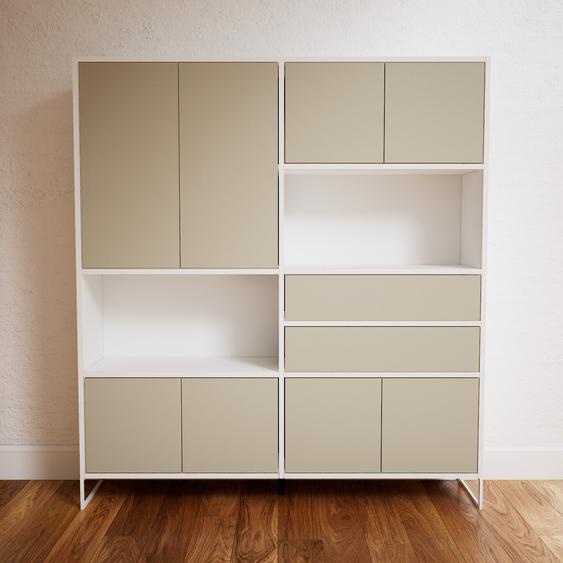 Placard - Taupe, moderne, rangements, avec porte Taupe et tiroir Taupe - 151 x 168 x 34 cm