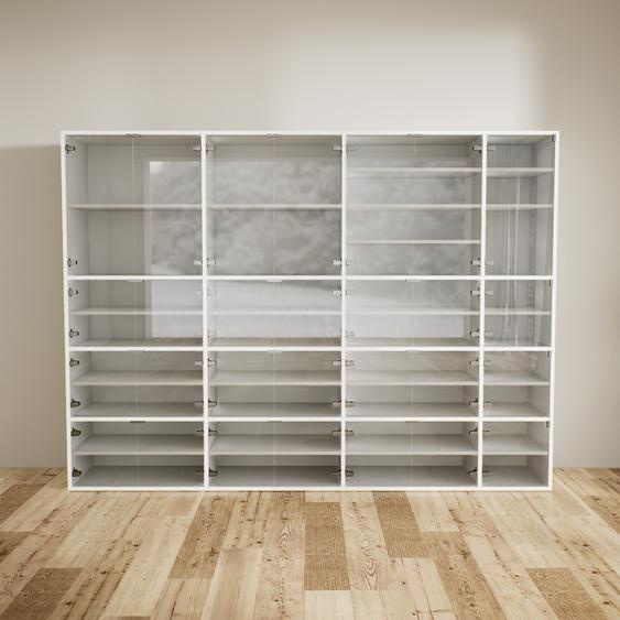 Placard - Verre clair transparent, contemporain, rangements, avec porte Verre clair transparent - 264 x 195 x 47 cm, modulable