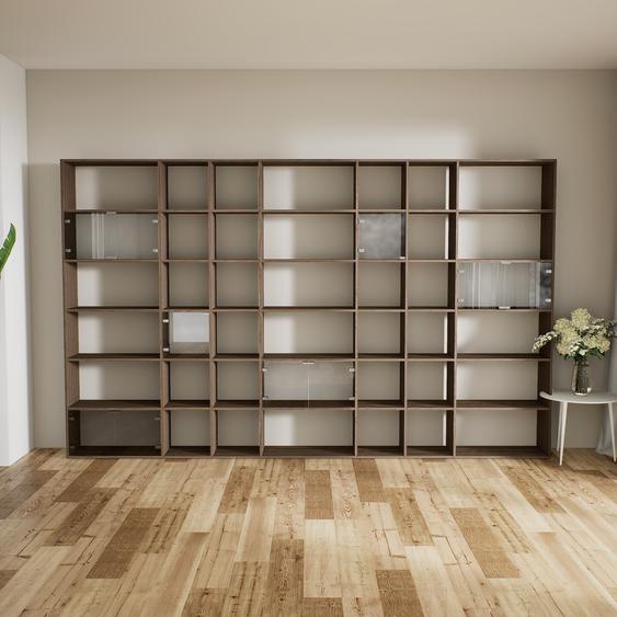 Placard - Verre clair transparent, contemporain, rangements, avec porte Verre clair transparent - 380 x 233 x 37 cm, modulable