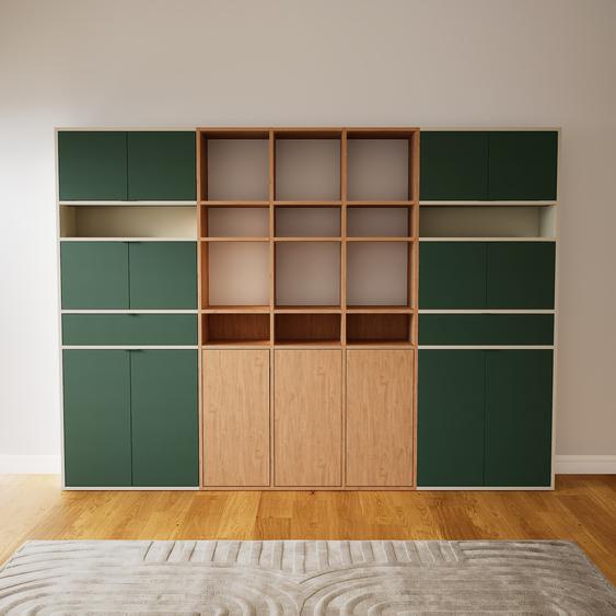 Placard - Vert forêt, moderne, rangements, avec porte Vert forêt et tiroir Vert forêt - 267 x 195 x 34 cm