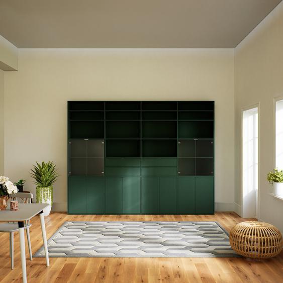 Placard - Vert forêt, moderne, rangements, avec porte Vert forêt et tiroir Vert forêt - 300 x 233 x 34 cm