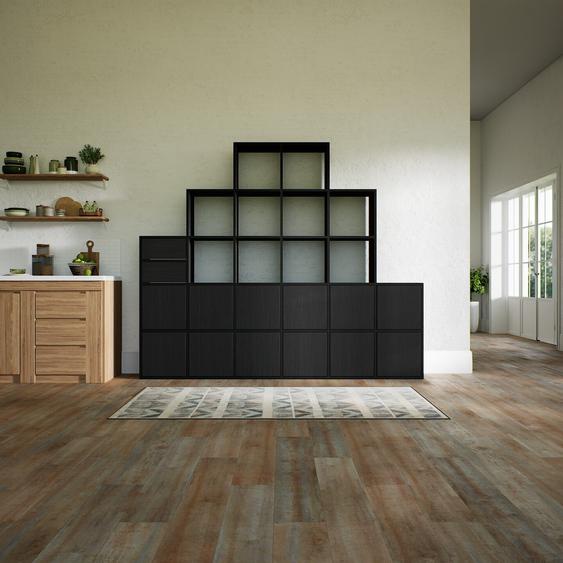 Placard - Effet wengé, moderne, rangements, avec porte Effet wengé et tiroir Effet wengé - 233 x 195 x 34 cm