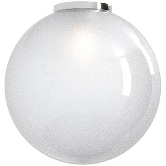 Plafonnier Contemp Glitter Metal Chrome Glass Blown Transp 1 Light E27 40Cm