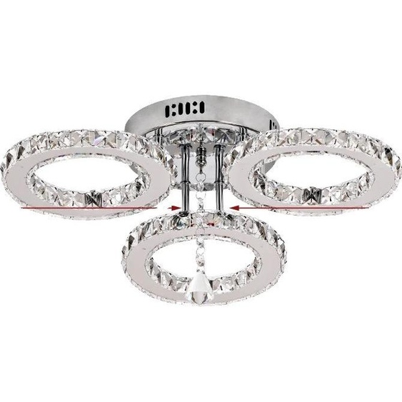 Plafonnier, design moderne, éclairage LED, 3 anneaux, blanc chaud