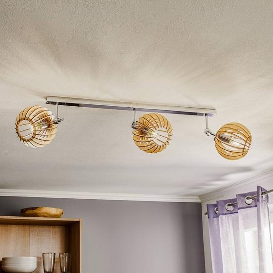 Plafonnier en bois Paz Argon, dimmable, argenté, Salon / Salle à manger, Métal, Scandinave, Plafonnier