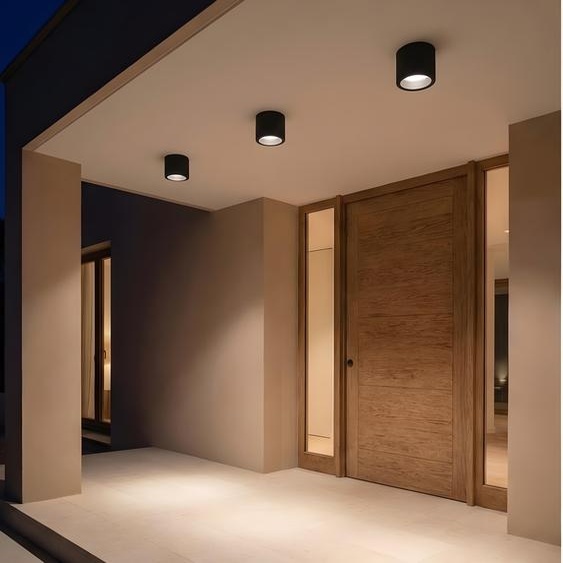 Plafonnier Led 3000k Cosmos, aluminium et verre, Urban Grey