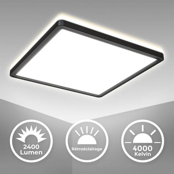 B.k.licht - Plafonnier led carré 18W, Luminaire ultraplat 2400LM 4000K blanc neutre, Éclairage moderne pour salon cuisine chambre enfants