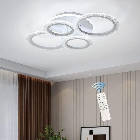 Plafonnier LED Ganeed - Moderne - 58W Dimmable - Télécommande - Blanc - L56xL42xH10cm