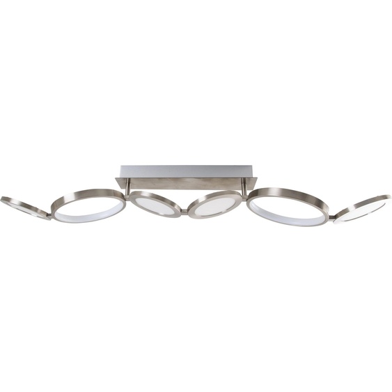 Plafonnier LED, métal, argenté, L 100 cm