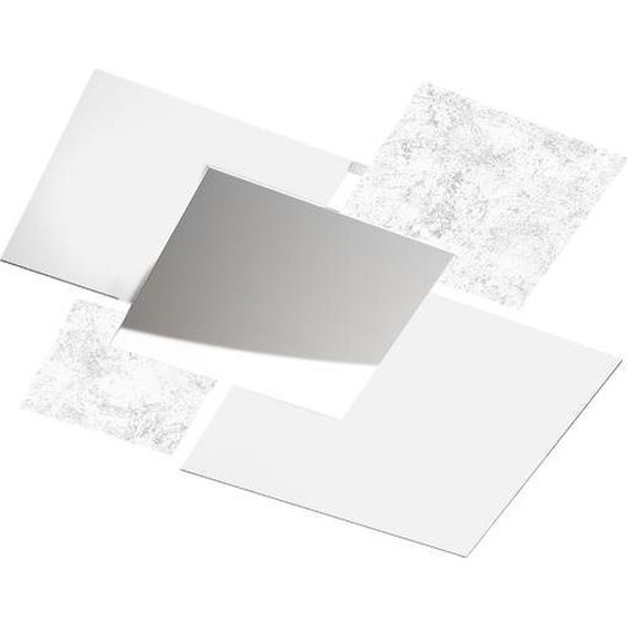 Plafonnier moderne 1088/70-FA Verre Blanc et Feuille dArgent 4xE27