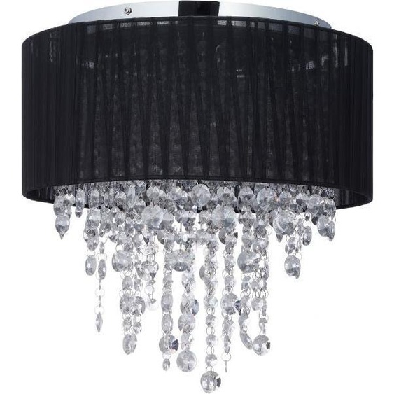 Plafonnier organza cristal noir
