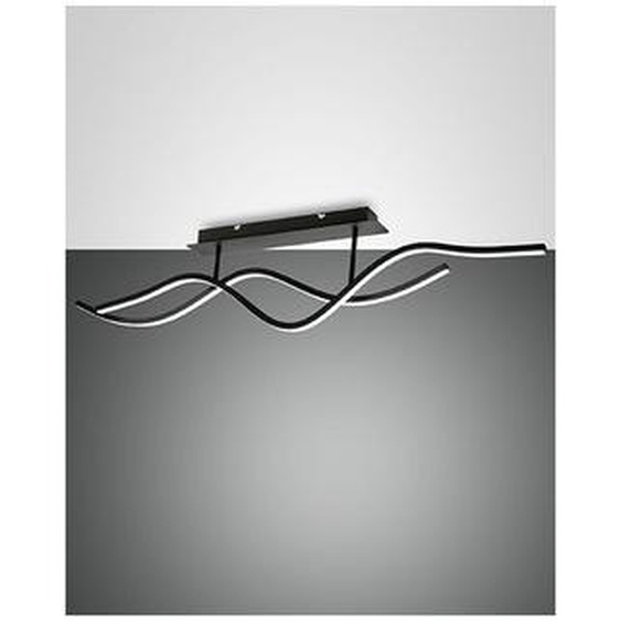 Plafonnier suspendu Sinuo LED 36W noir 3666-65-101 Fabas Luce